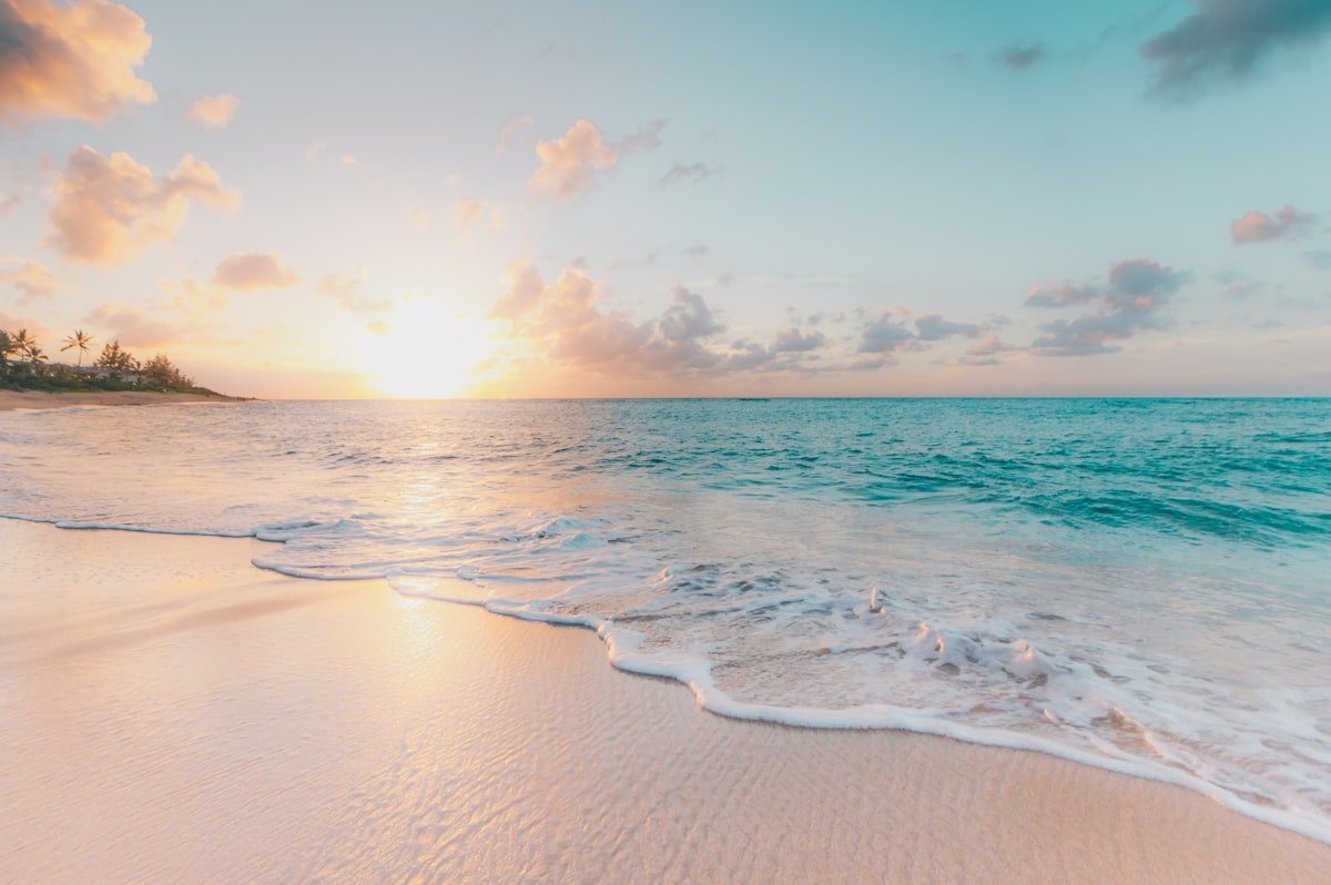 Balos Lagoon with graduated turquoise water depths and white sand beaches, photographed in morning light